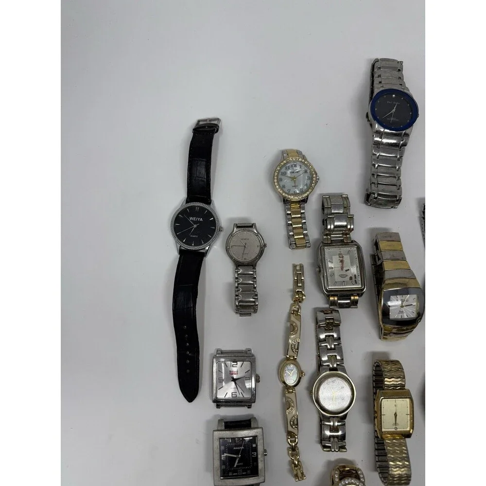 Lot of 20+ Mixed Watches Untested As-Is For Parts Repair Men Women Gold Silver